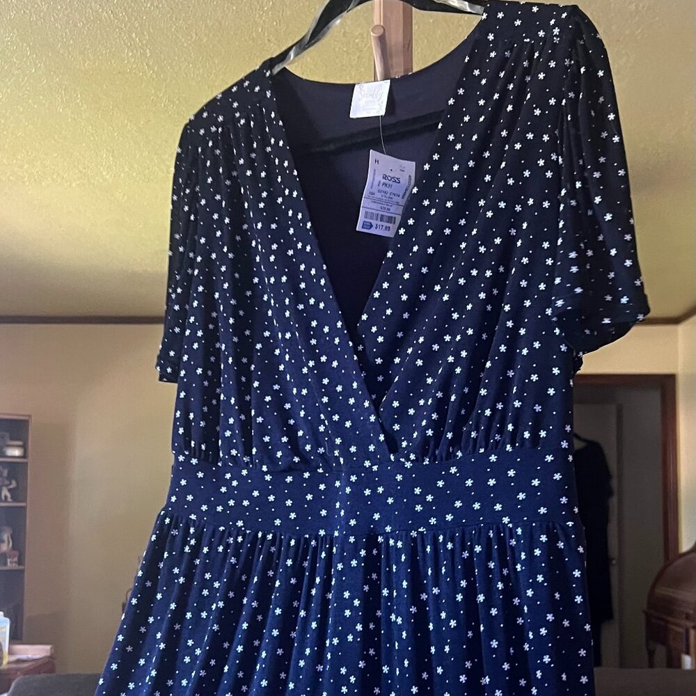 Sirenlily blue polka dot dress